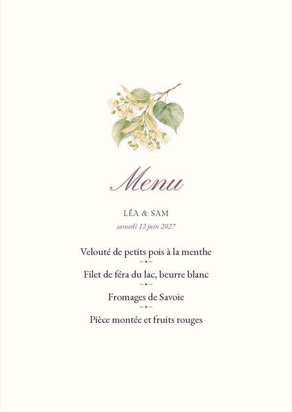 Le menu de Léa et Sam